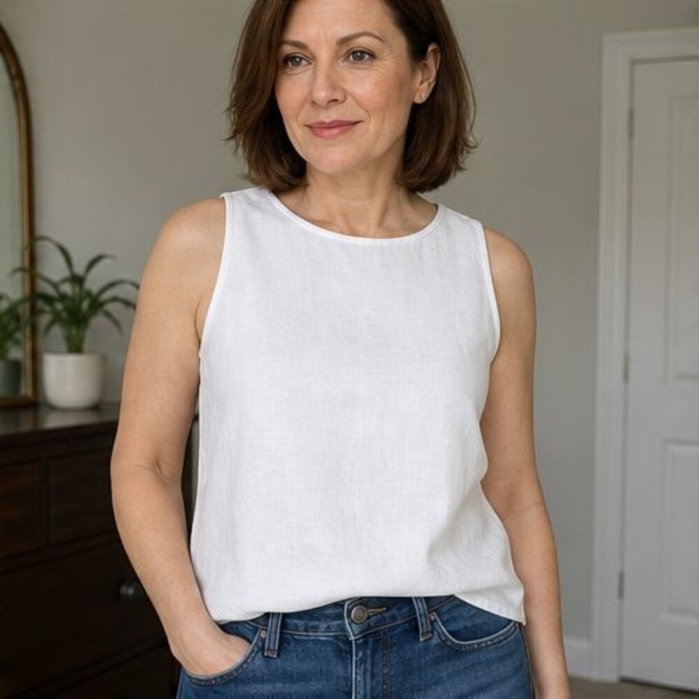 Taupe Ruffle Blouse - Picture 2 of 6